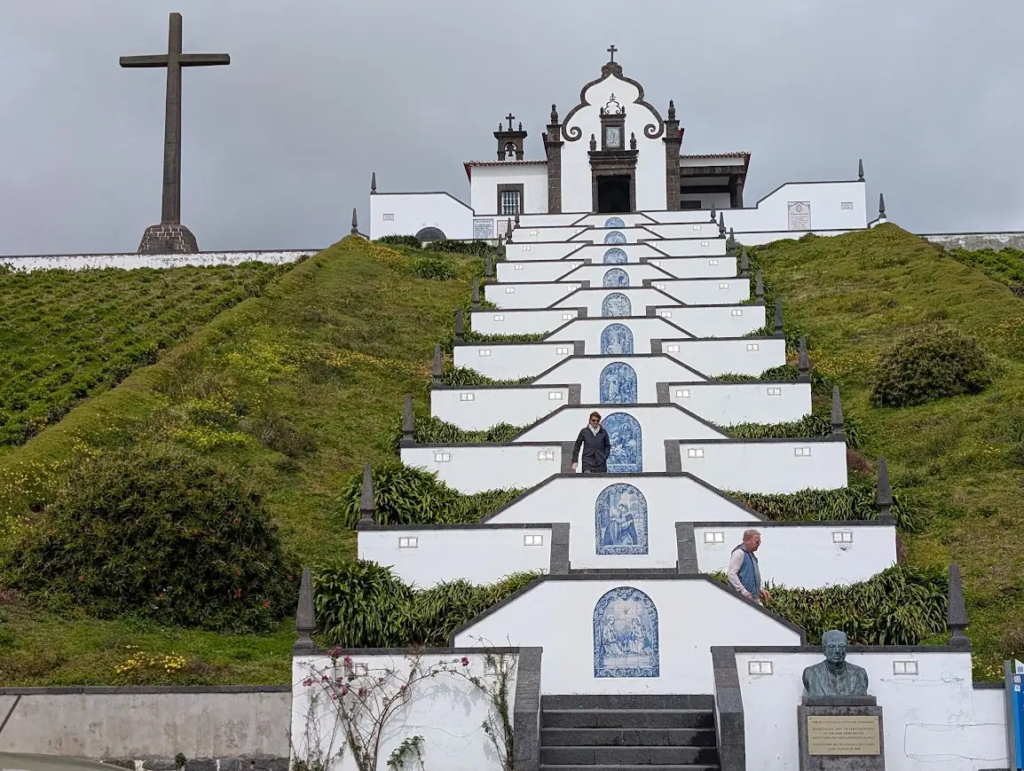 Chapel of Nossa Senhora da Paz with azulejo-lined stairway, Vila Franca do Campo, São Miguel, Azores