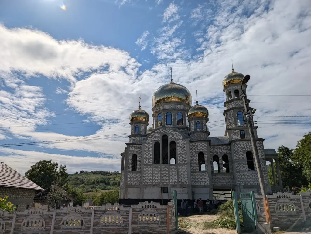 New Orthodox monastery under construction near Capriana, built by locals, Moldova