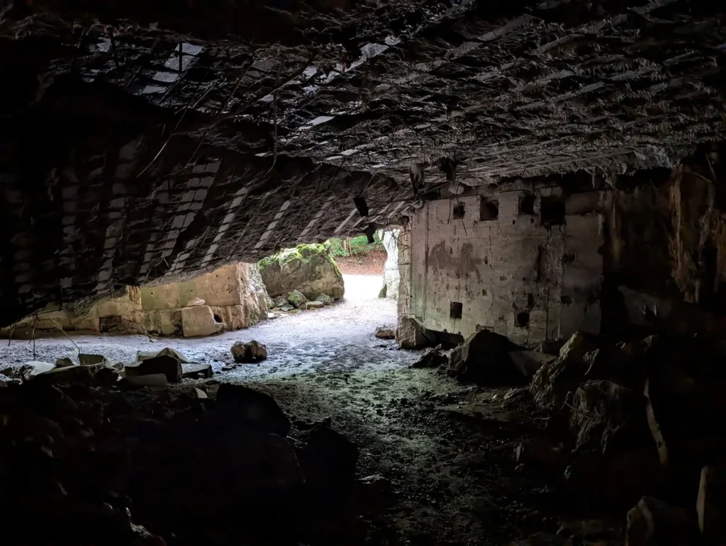 Inside a blown-up concrete bunker at Wolf's Lair, Hitler's wartime headquarters in the Mazurian forest, Poland
