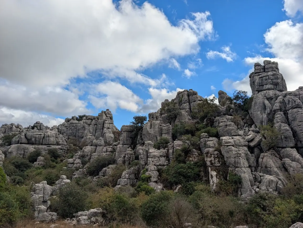 Towers of limestone rocks at El Torcal de Antequera natural park