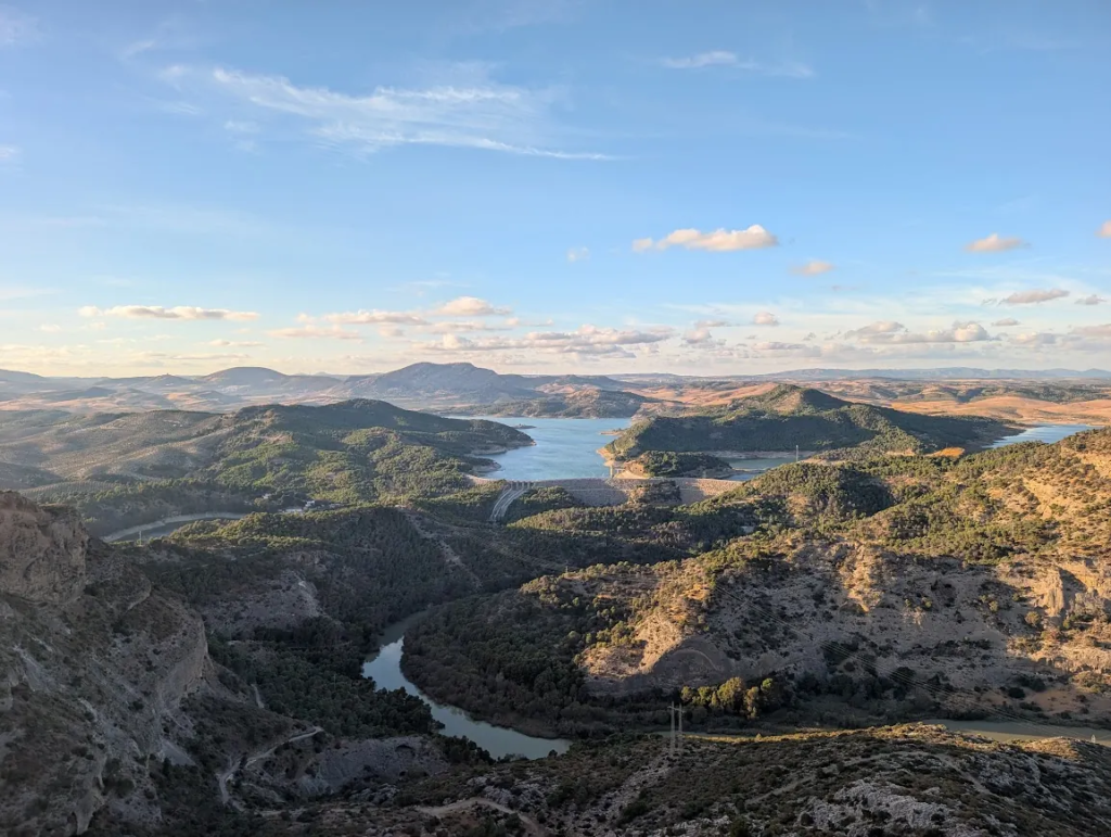 View of lakes and mountains from Pico del Convento hike.